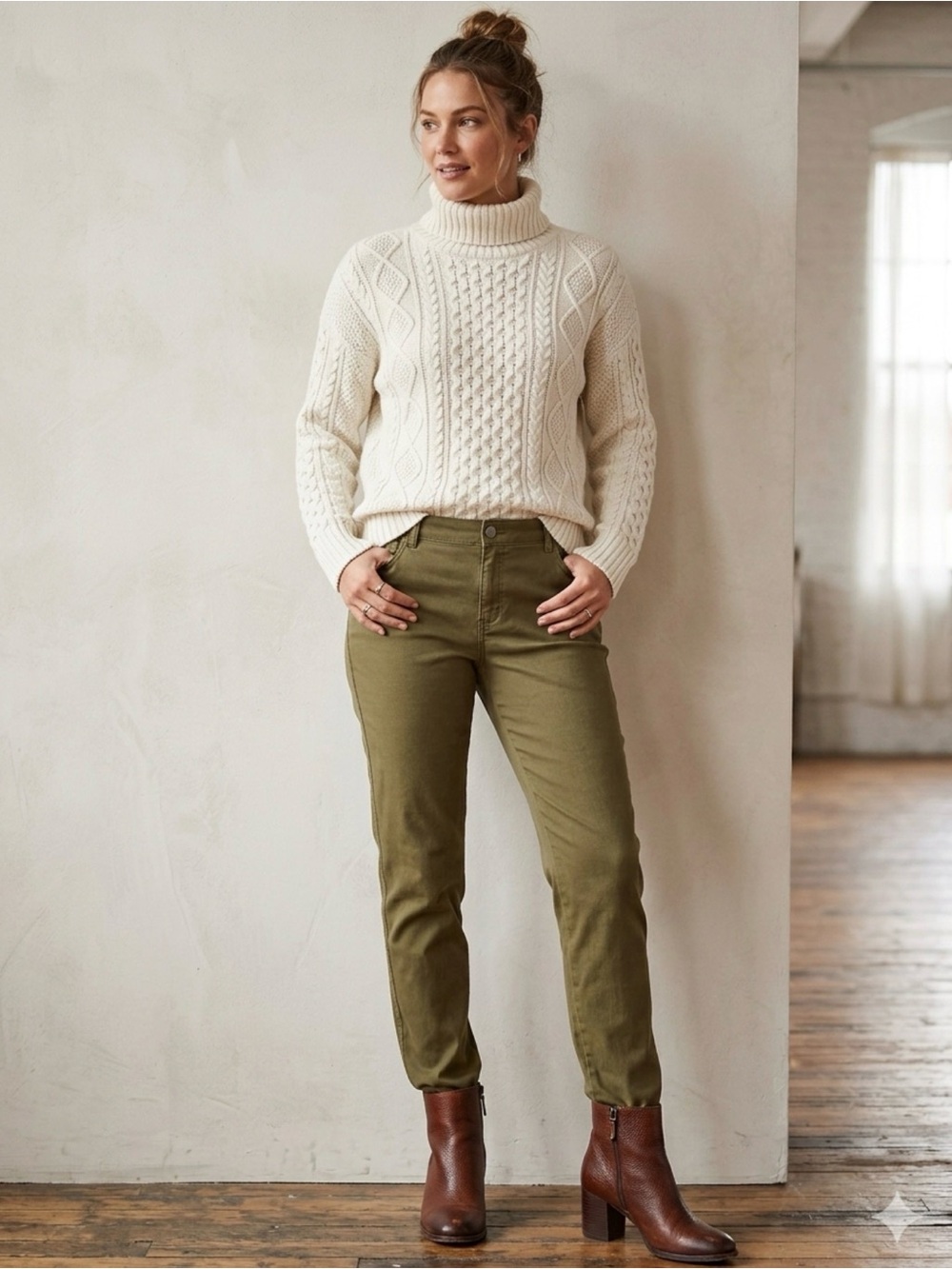 Lafayette 148 Women’s Olive Green Slim Leg High Waisted Size 10 Mercer Pants